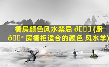 橱房颜色风水禁忌 🍁 (厨 💮 房橱柜适合的颜色 风水学)